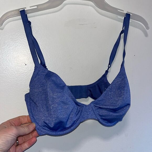 EUC PRETTY PURPLE VICTORIA’S SECRET UNDERWIRE UNLINED SEMI DEMI BRA 32DD - Picture 1 of 5